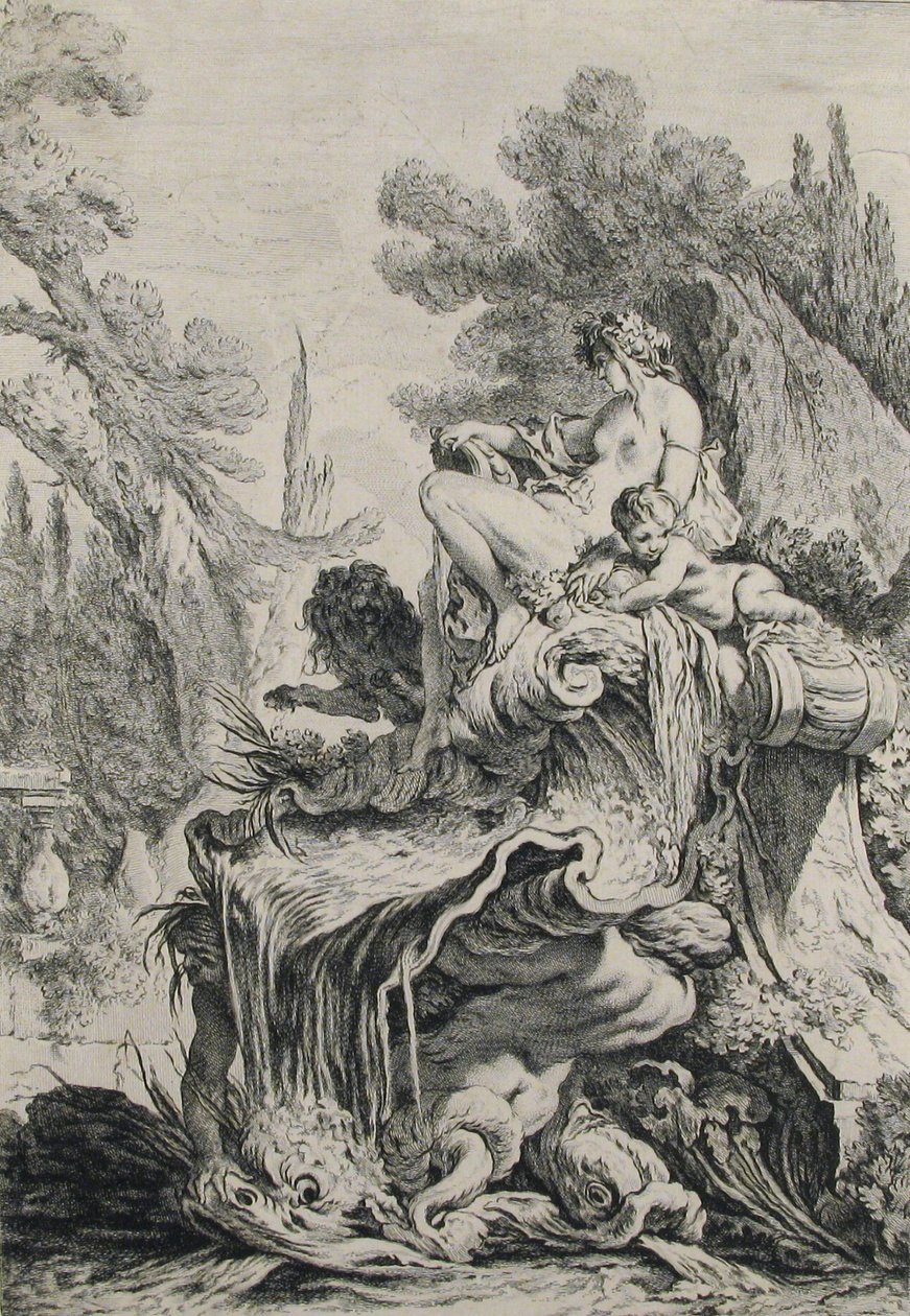 Kabuk Üzerine Oturan Naiadlı Çeşme by Jean Baptiste Marie Pierre
