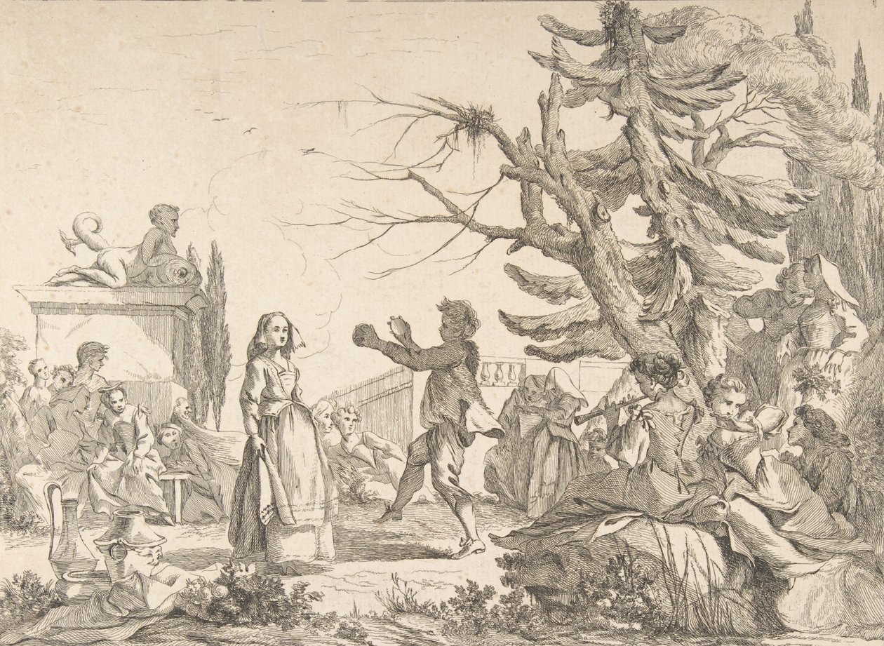 Doğaçlama Dans Doğaçlama Balosu, 1742. by Jean Baptiste Marie Pierre