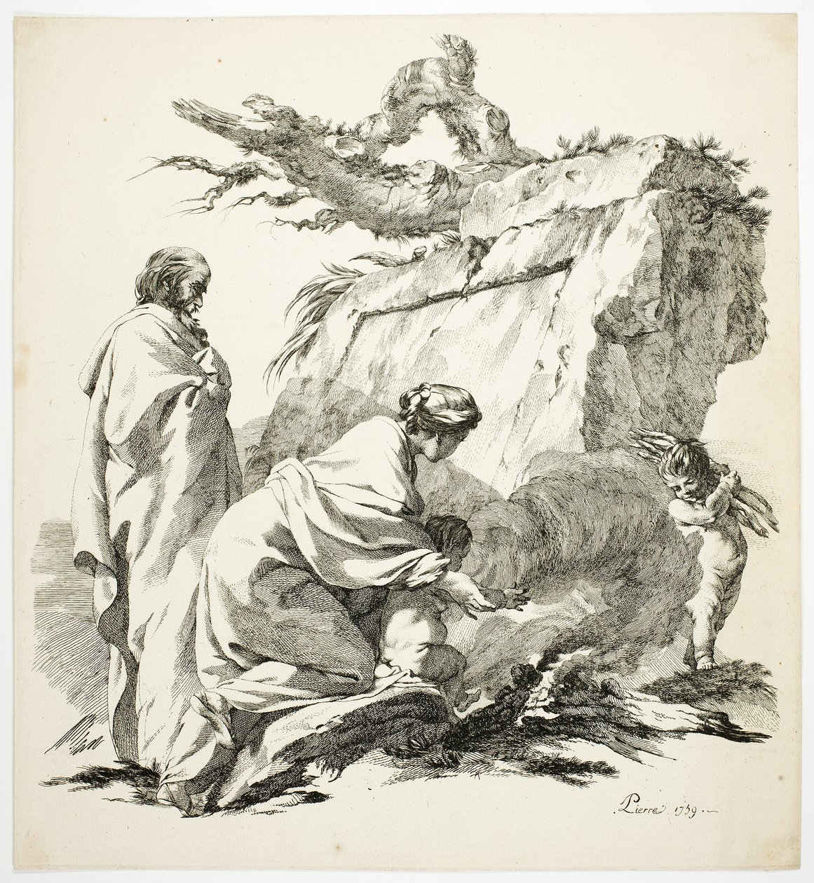 Mısır'a Uçuş by Jean Baptiste Marie Pierre