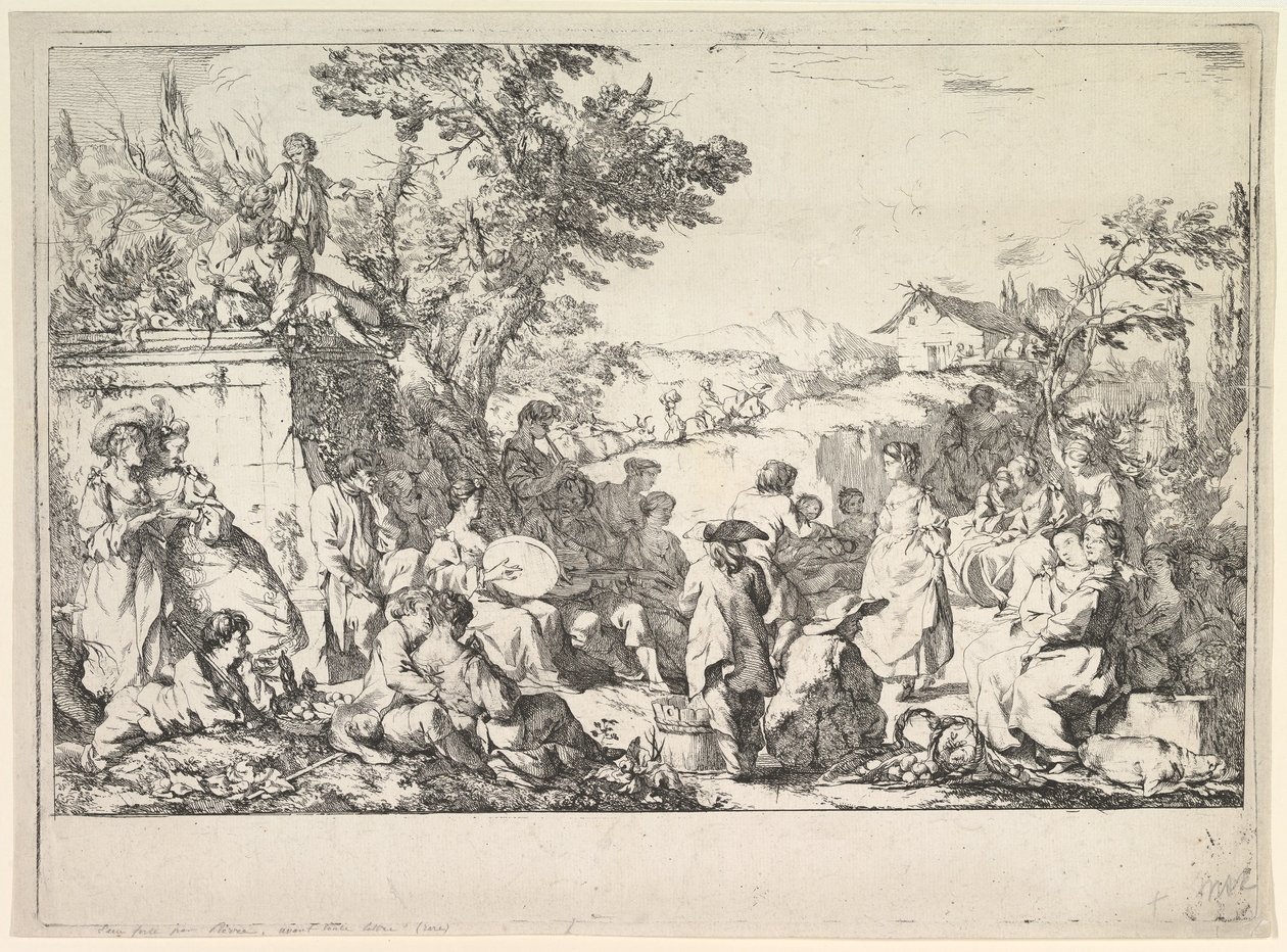 Roma kırsalındaki Köy Festivali Köy festivali, ca. 1735-40. by Jean Baptiste Marie Pierre