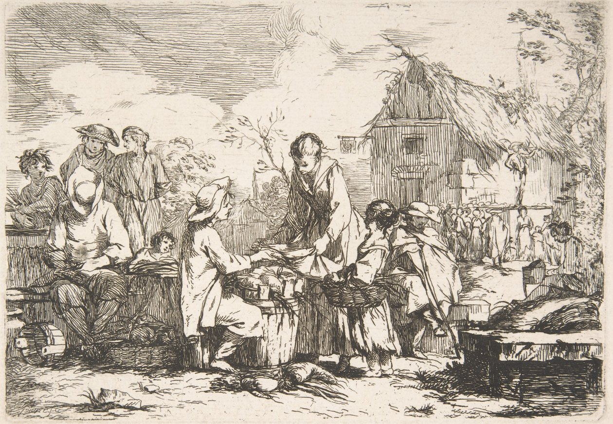 Köy Pazarı Yeri Köy Pazarı, 18. yüzyıl. by Jean Baptiste Marie Pierre