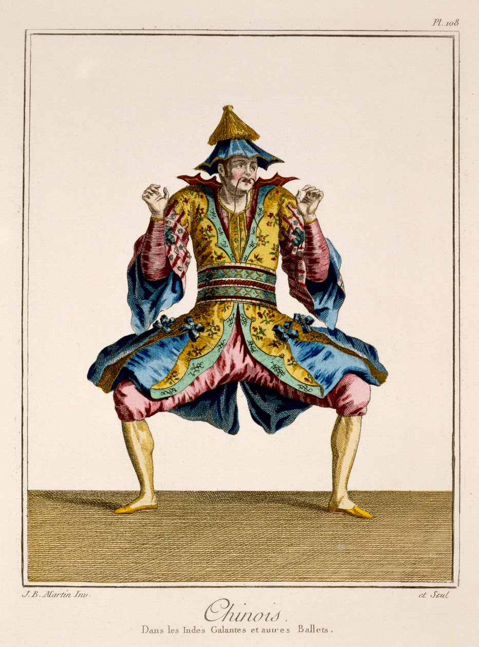 Chinois, 'Ballet des Indes Galantes'ten, 18. yüzyılın sonlarında (el boyaması gravür) by Jean Baptiste Martin