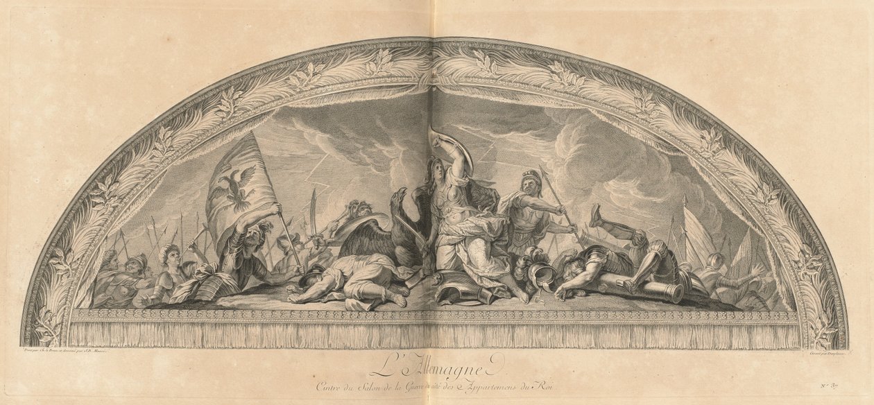 Almanya, Kral Odalarının yanındaki Savaş Salonunun Merkezi (Almanya, Kral Odalarının yanındaki Savaş Salonunun Merkezi) [pl. 37] by Jean Baptiste Masse