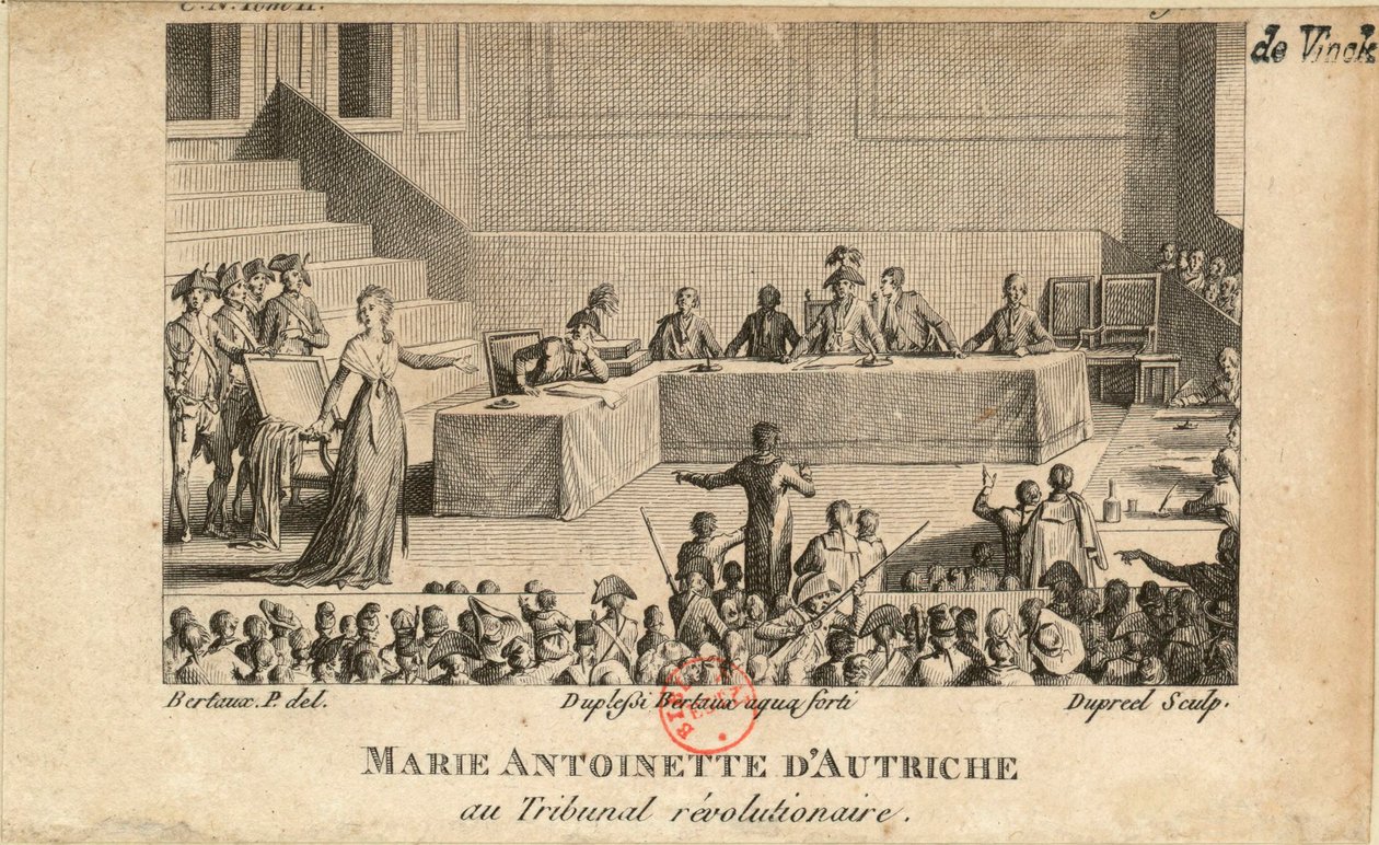 Marie Antoinette, Devrimci Mahkemede, 1806. by Jean Baptiste Michel Dupréel