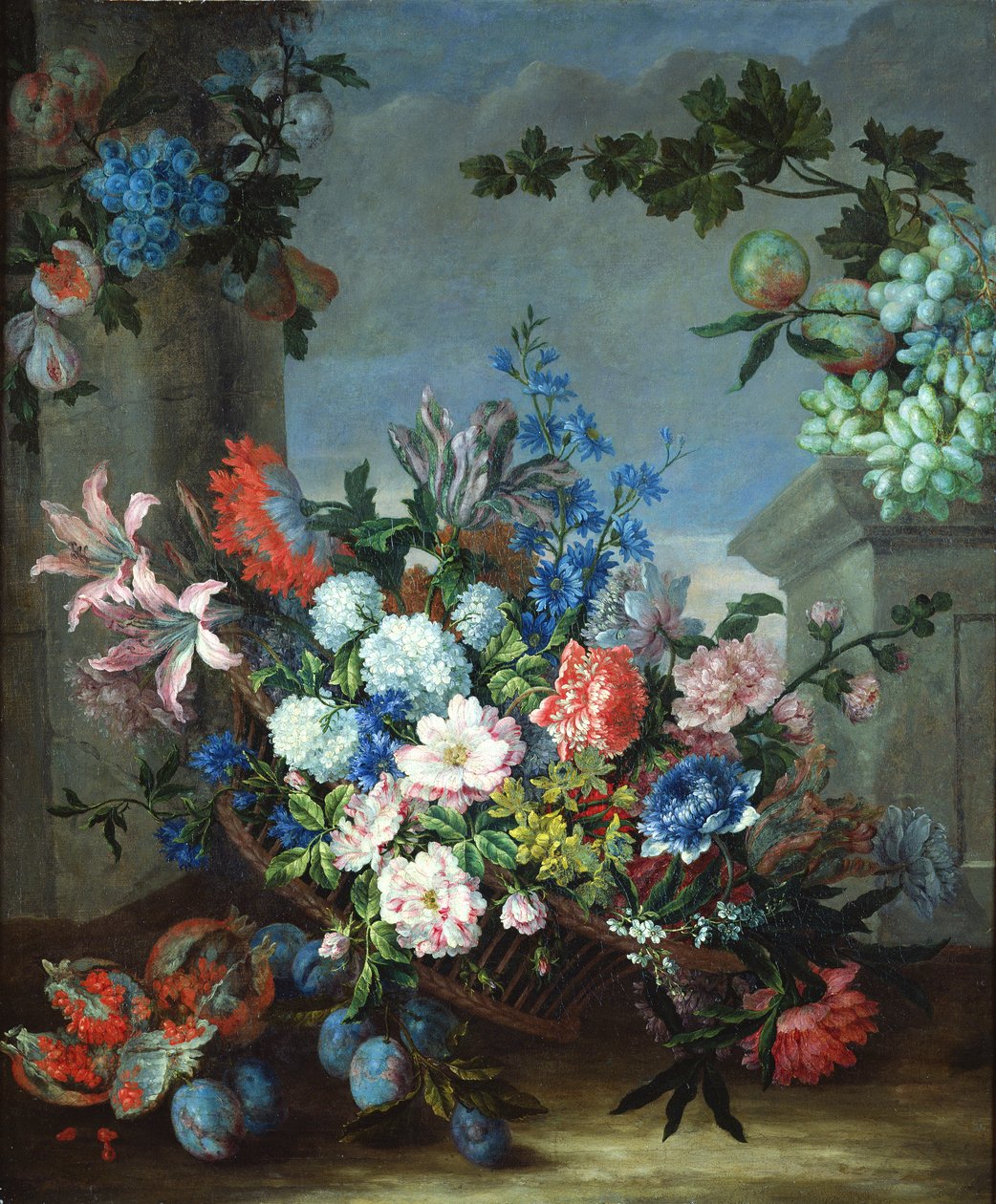 Çiçekler ve meyve by Jean Baptiste Monnoyer