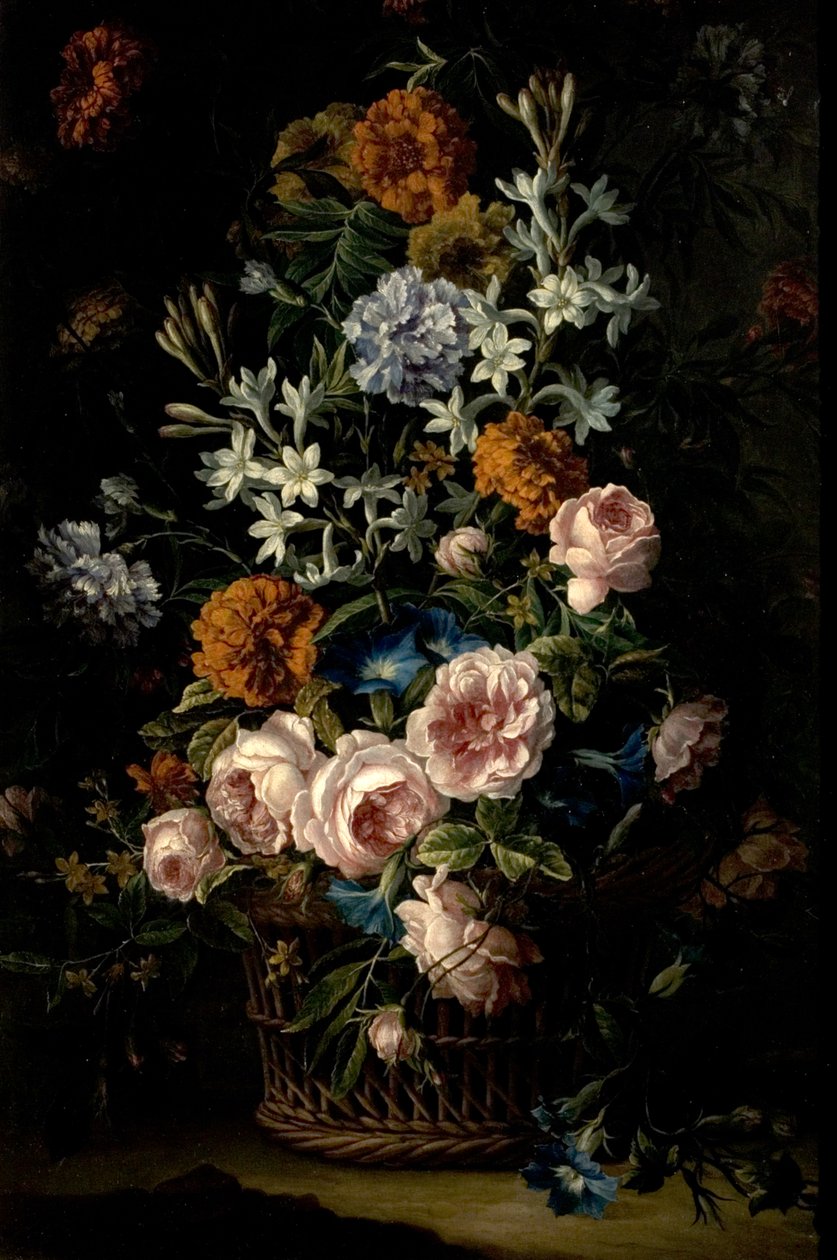 Sepetteki Çiçekler by Jean Baptiste Monnoyer