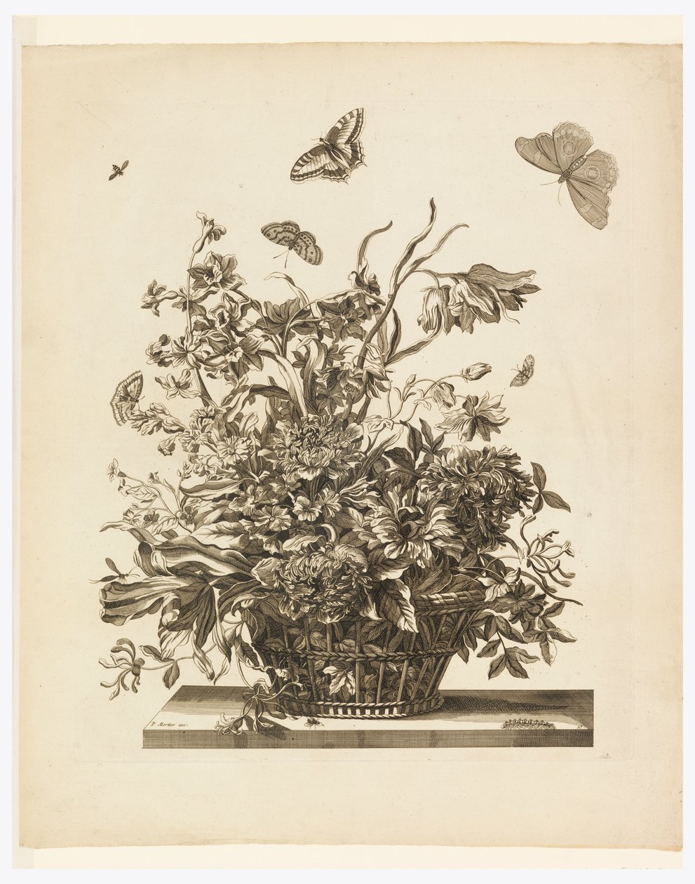 Tabak 10, Sepetteki Çiçeklerden by Jean Baptiste Monnoyer