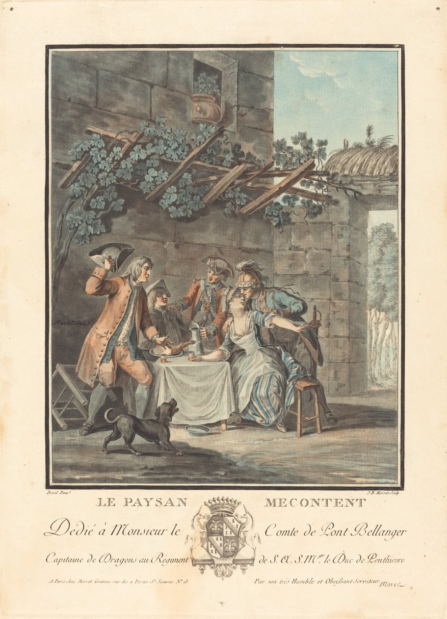 Mutsuz köylü by Jean Baptiste Morret after Antoine Borel