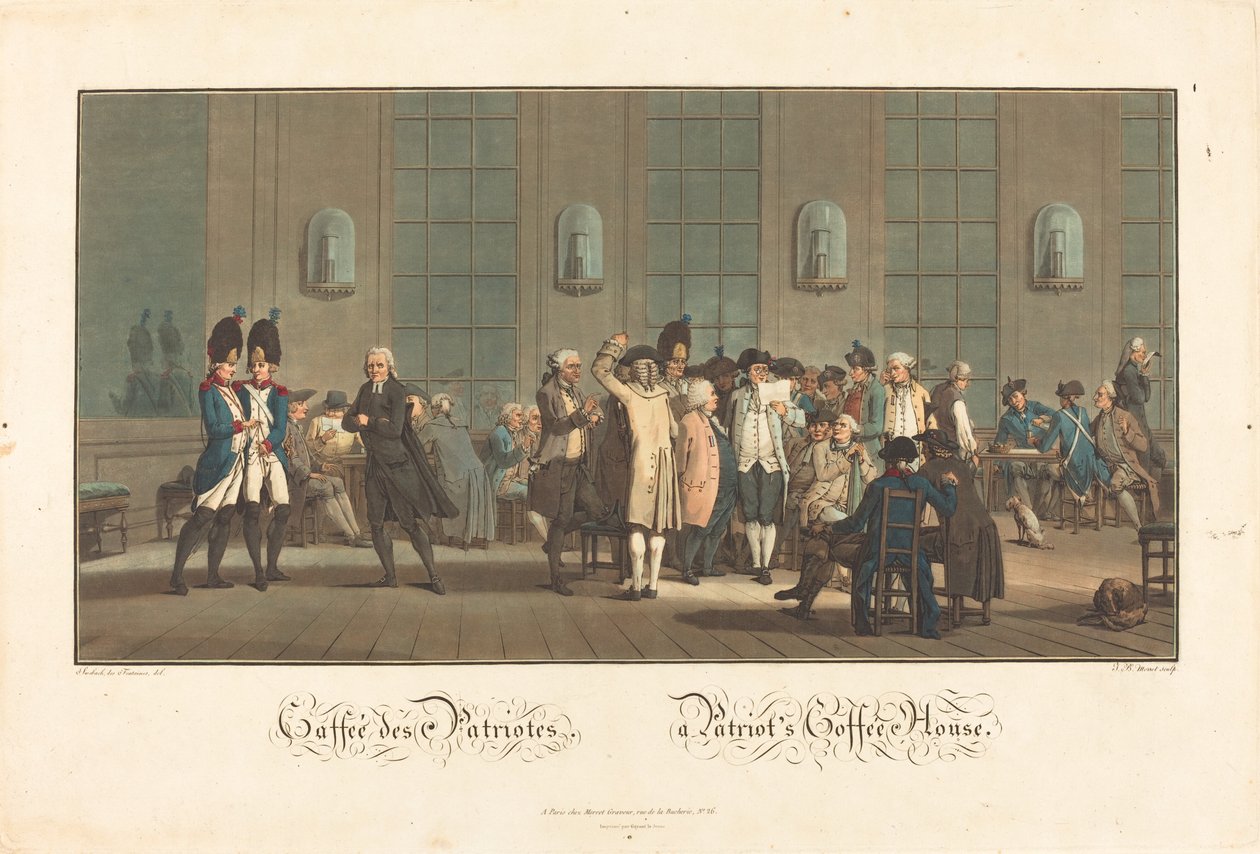 Café des Patriotes - Bir Vatanseverin Kahve Evi by Jean Baptiste Morret after Jacques François Joseph Swebach Desfontaines