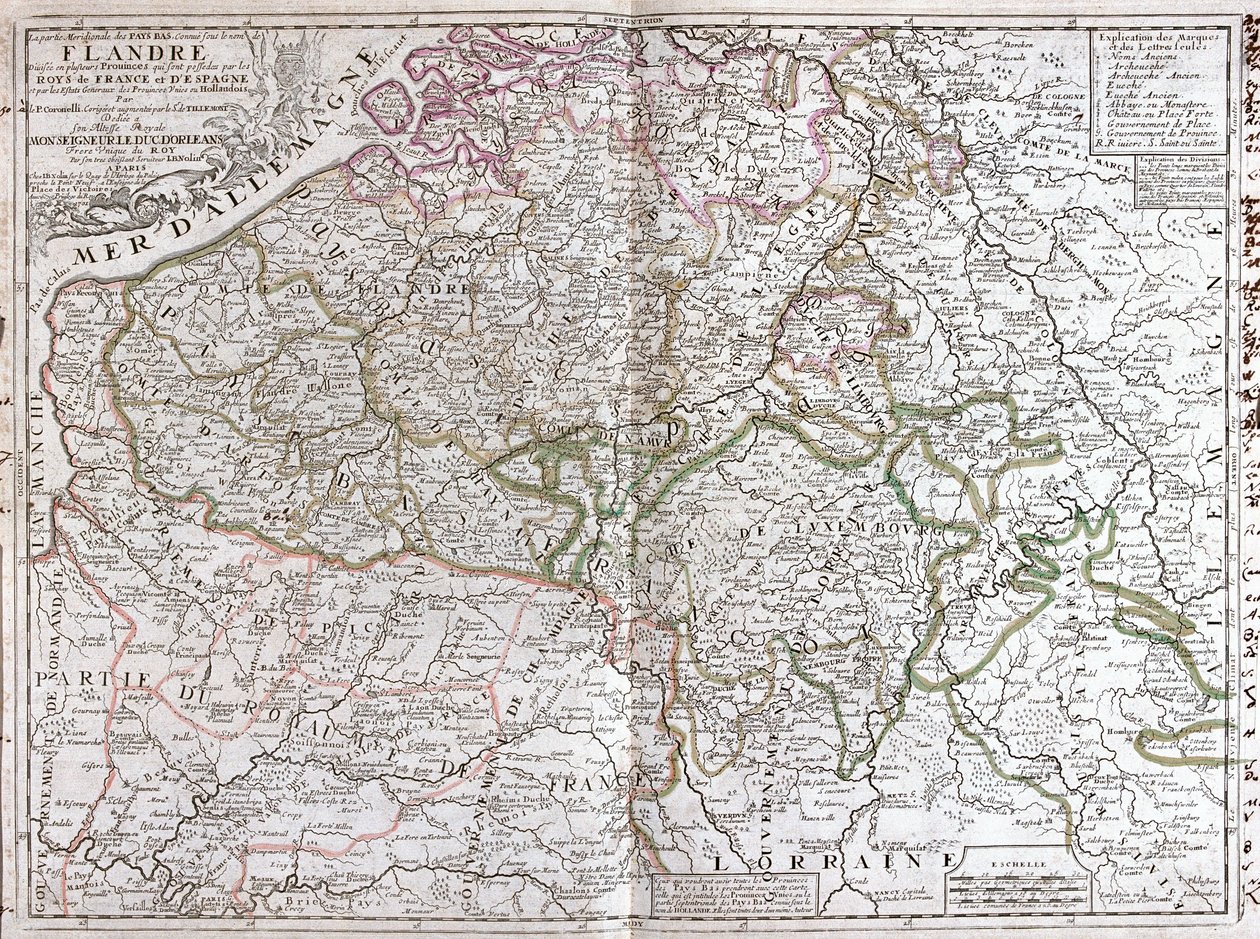 Belçika Haritası (Gravür by Jean Baptiste Nolin