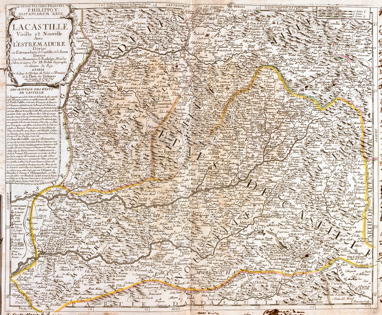Kastilya (İspanya) Haritası (Gravür by Jean Baptiste Nolin
