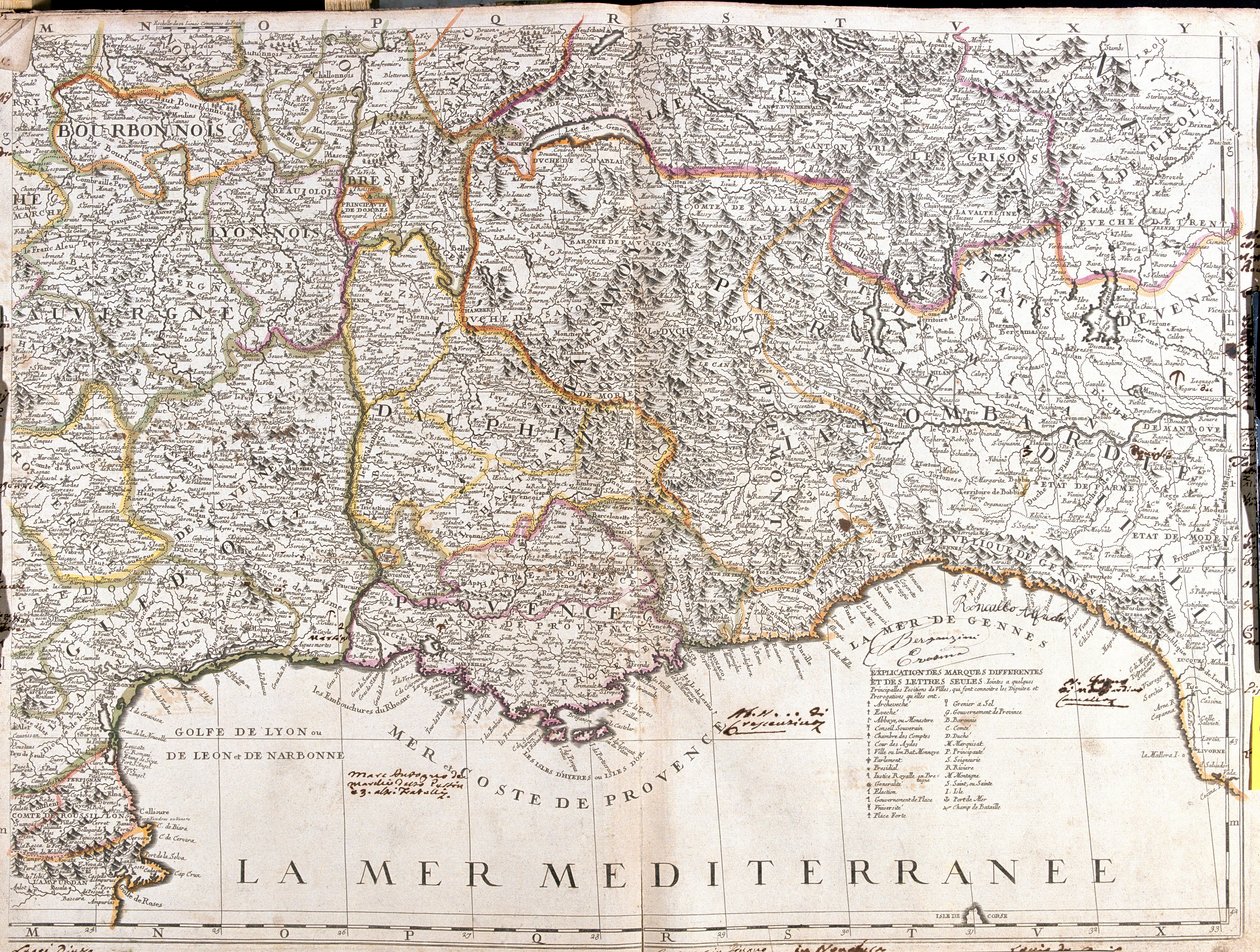 Dauphine ve Provence (Fransa) Haritası (Gravür by Jean Baptiste Nolin
