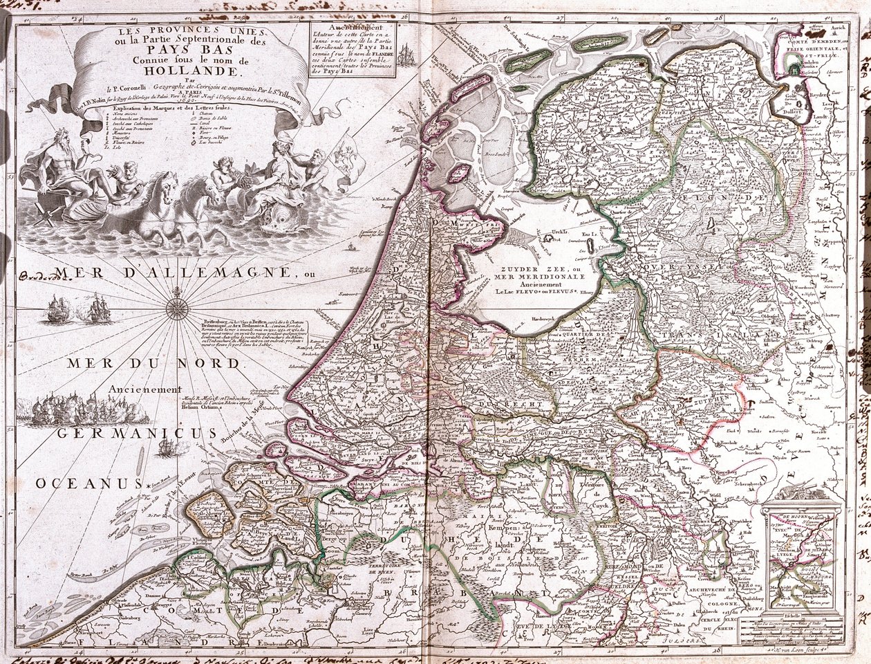 Hollanda Haritası (Gravür by Jean Baptiste Nolin