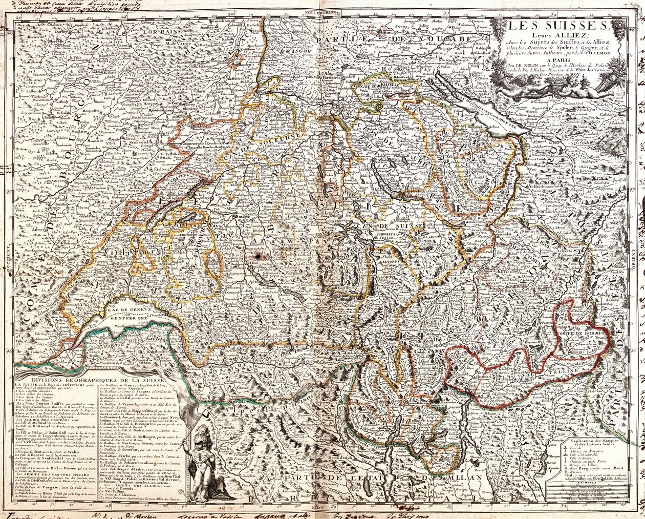 İsviçre Haritası (Gravür by Jean Baptiste Nolin