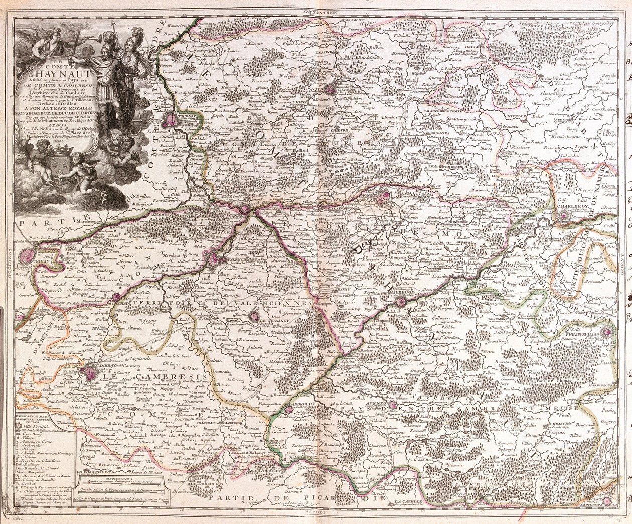 Hainaut County (Belçika) Haritası (Gravür by Jean Baptiste Nolin
