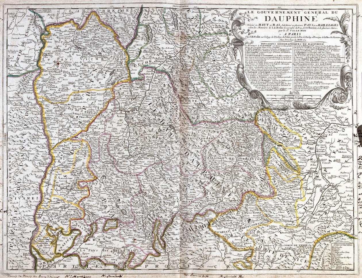 Dauphine Haritası (Fransa) (Gravür by Jean Baptiste Nolin