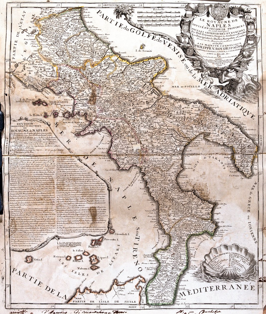 Napoli Krallığı Haritası (İtalya) (Gravür by Jean Baptiste Nolin
