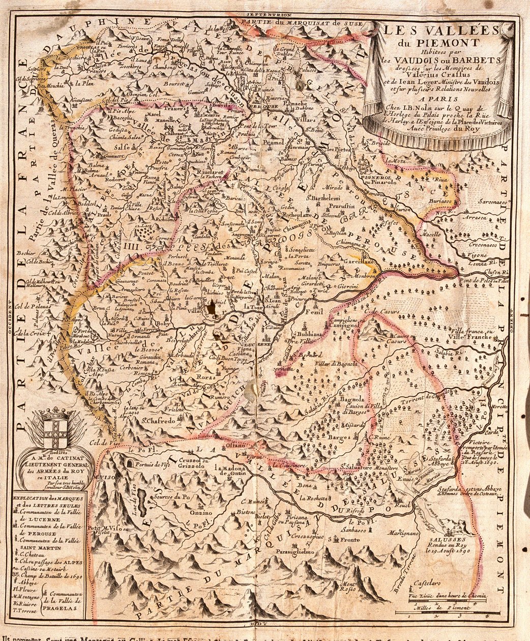 Piedmont Haritası (İtalya) (Gravür by Jean Baptiste Nolin