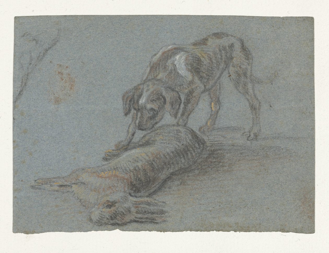 Bir atış tavşan ile köpek by Jean Baptiste Oudry (possibly)