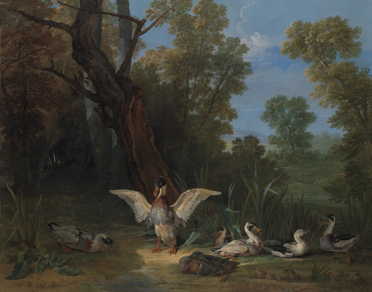 Güneş Işığında Dinlenen Ördekler, 1753. by Jean Baptiste Oudry