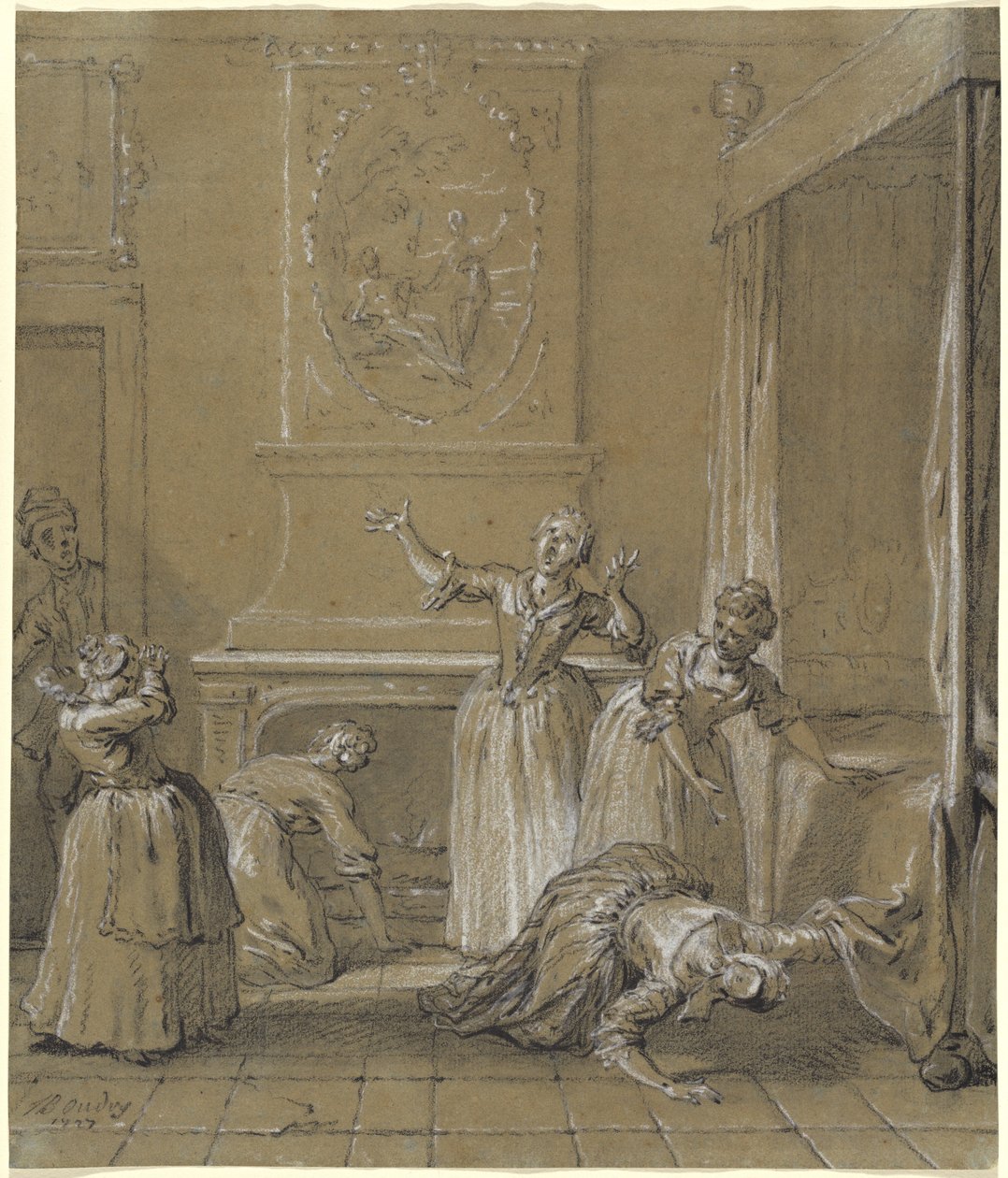 Sakladığımız ev sahibinin cesedini buluyoruz by Jean Baptiste Oudry