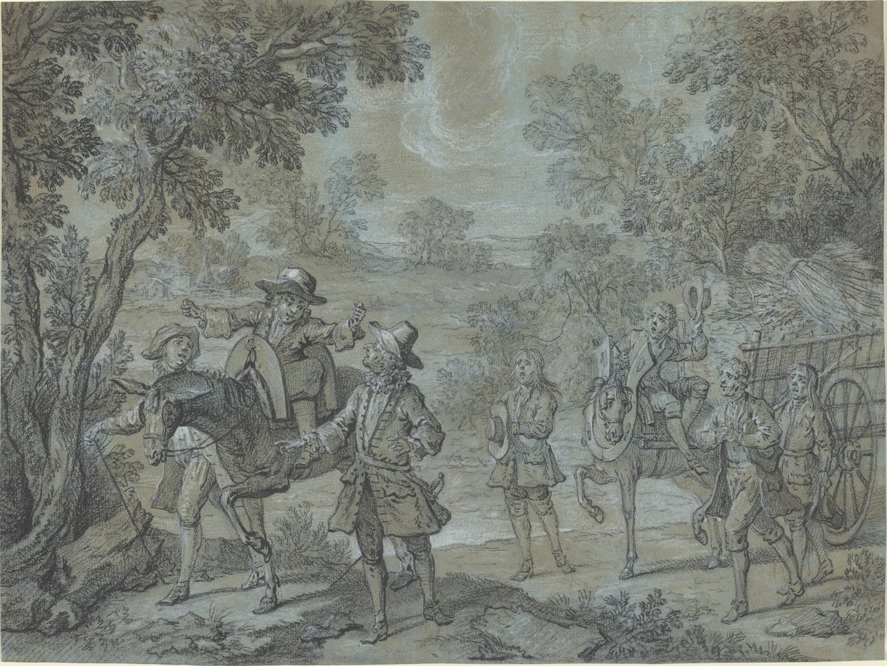 Ragotin ayetleri beyan eder; köylüler onun vaaz verdiğine inanıyor by Jean Baptiste Oudry