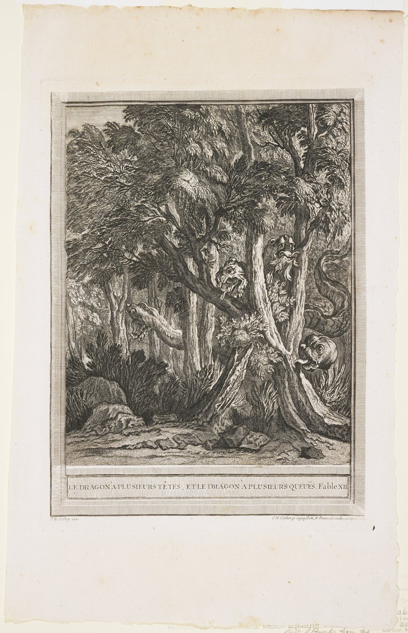 Birçok Başın Ejderhası, Fable XII, c. 1753-1755 by Jean Baptiste Oudry