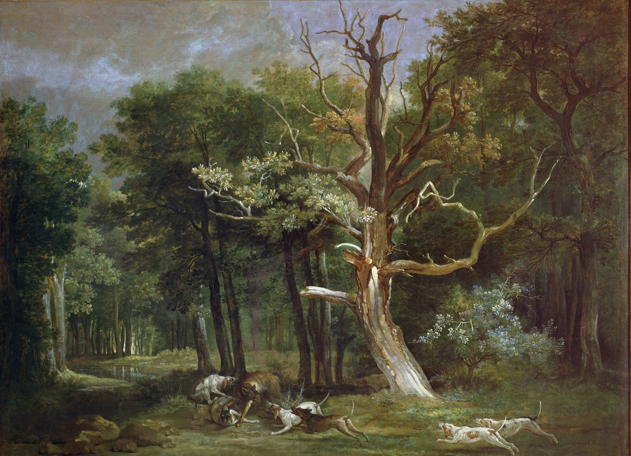 Saint-Germain Ormanında Kurt Avı, 1748 by Jean Baptiste Oudry