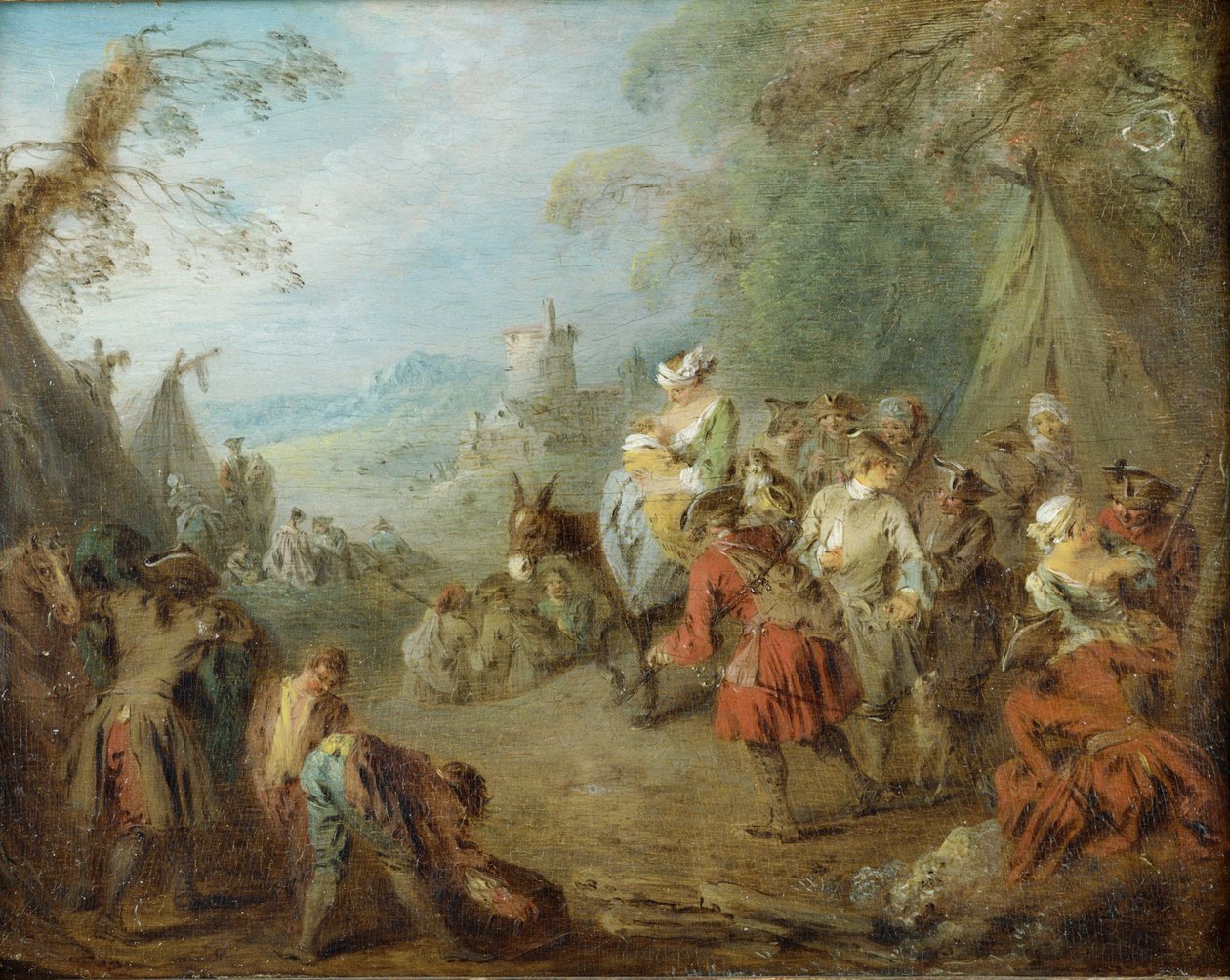 Kamp Askerleri Durdu by Jean Baptiste Pater