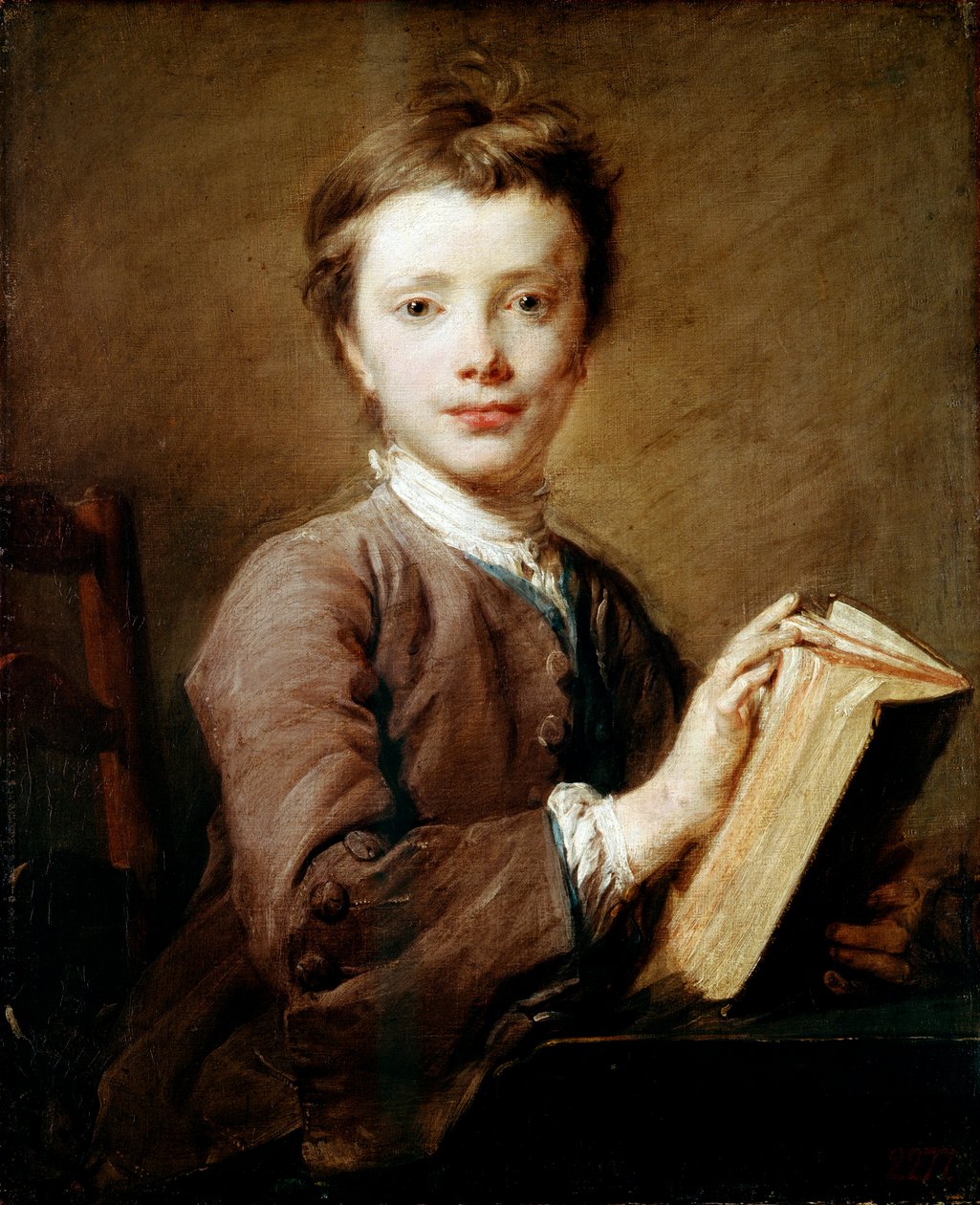 Kitaplı Bir Çocuk, c1740. by Jean Baptiste Perronneau