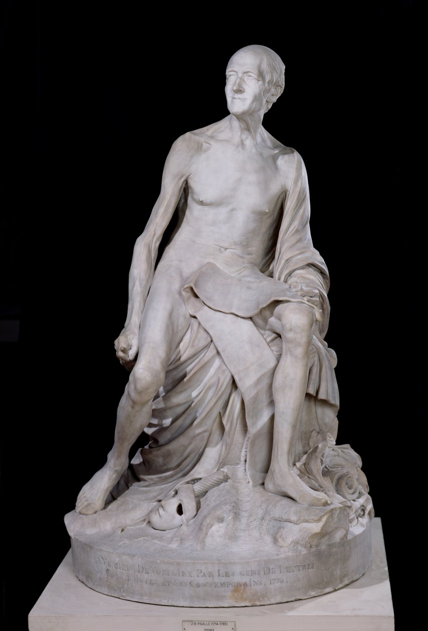 Oturan Voltaire Heykeli (1694-1778) 1776 (mermer) by Jean Baptiste Pigalle
