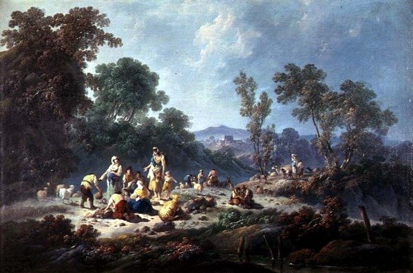 Ormanlık Bir Manzara (tuval üzerine yağlı boya) by Jean Baptiste Pillement