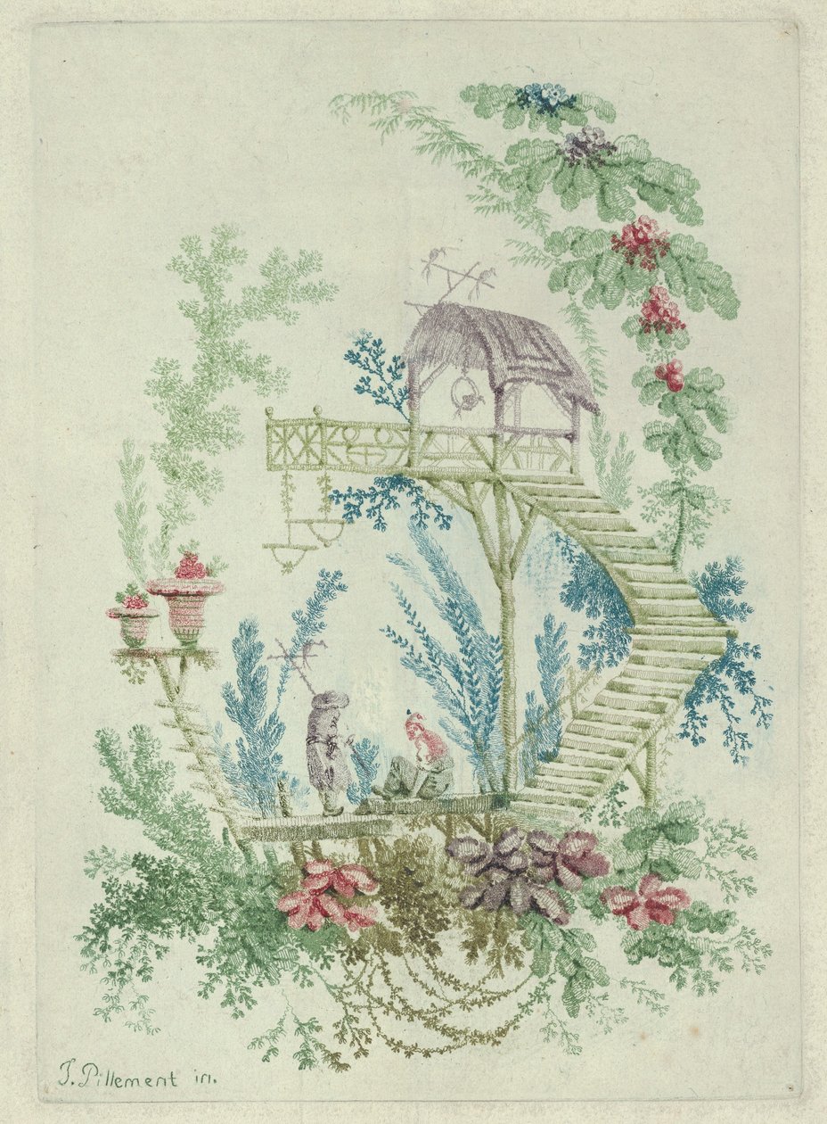 Yeni Çin Çizimleri Defterleri Paketinden Chinoiserie, 1790-99. by Jean Baptiste Pillement