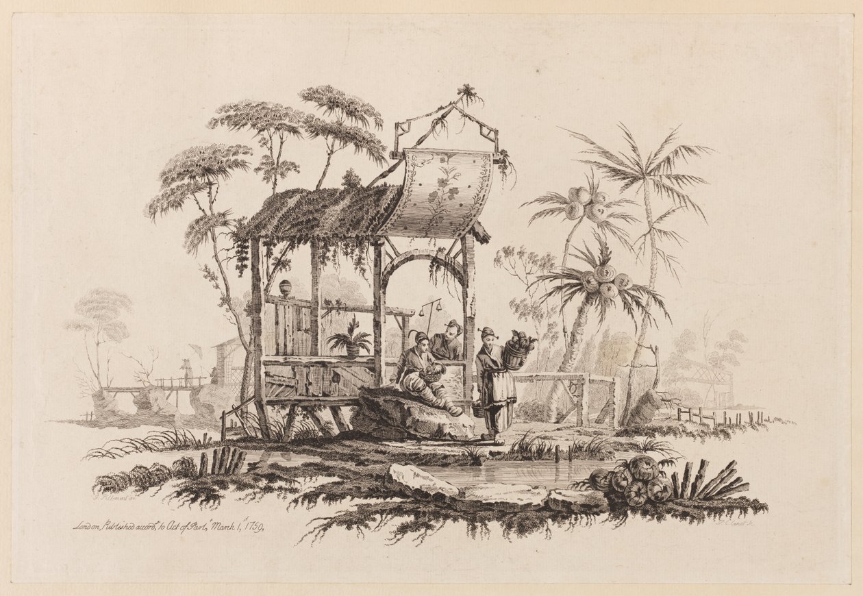 Bir Yapının Altındaki Rakamlar by Jean Baptiste Pillement