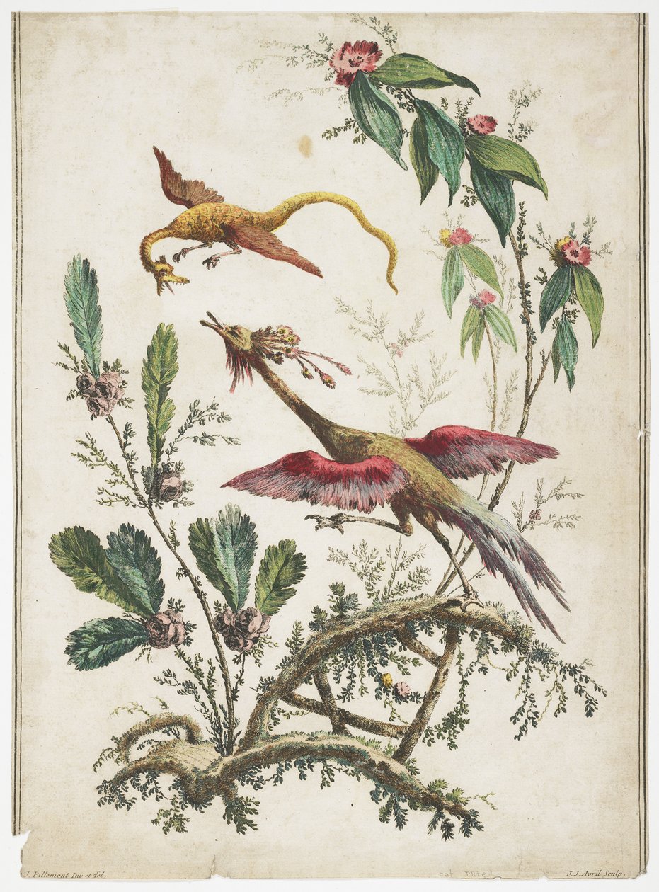 Süs. Çin lokantası. Çiçekler ve Kuşlar., 1770 by Jean Baptiste Pillement