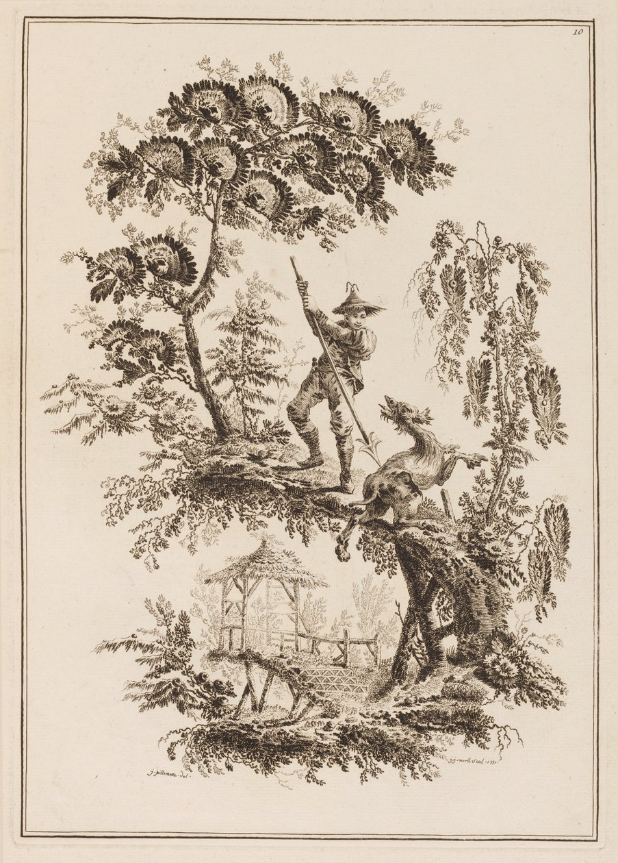 Plaka 10, "On İki Balıkçı ve Avcı Süiti"nden by Jean Baptiste Pillement