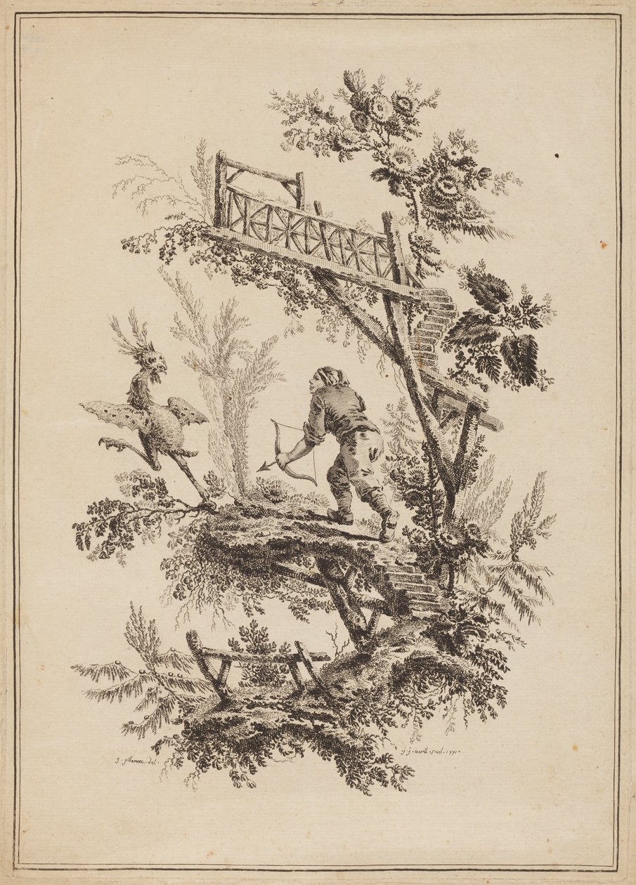 Plaka 12, "On İki Balıkçı ve Avcı Süiti"nden by Jean Baptiste Pillement