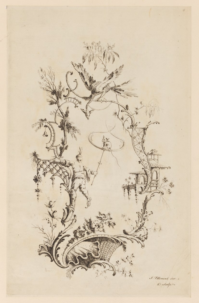 Plaka 6, "Yeni Bir Çin Süsleri Kitabı" by Jean Baptiste Pillement