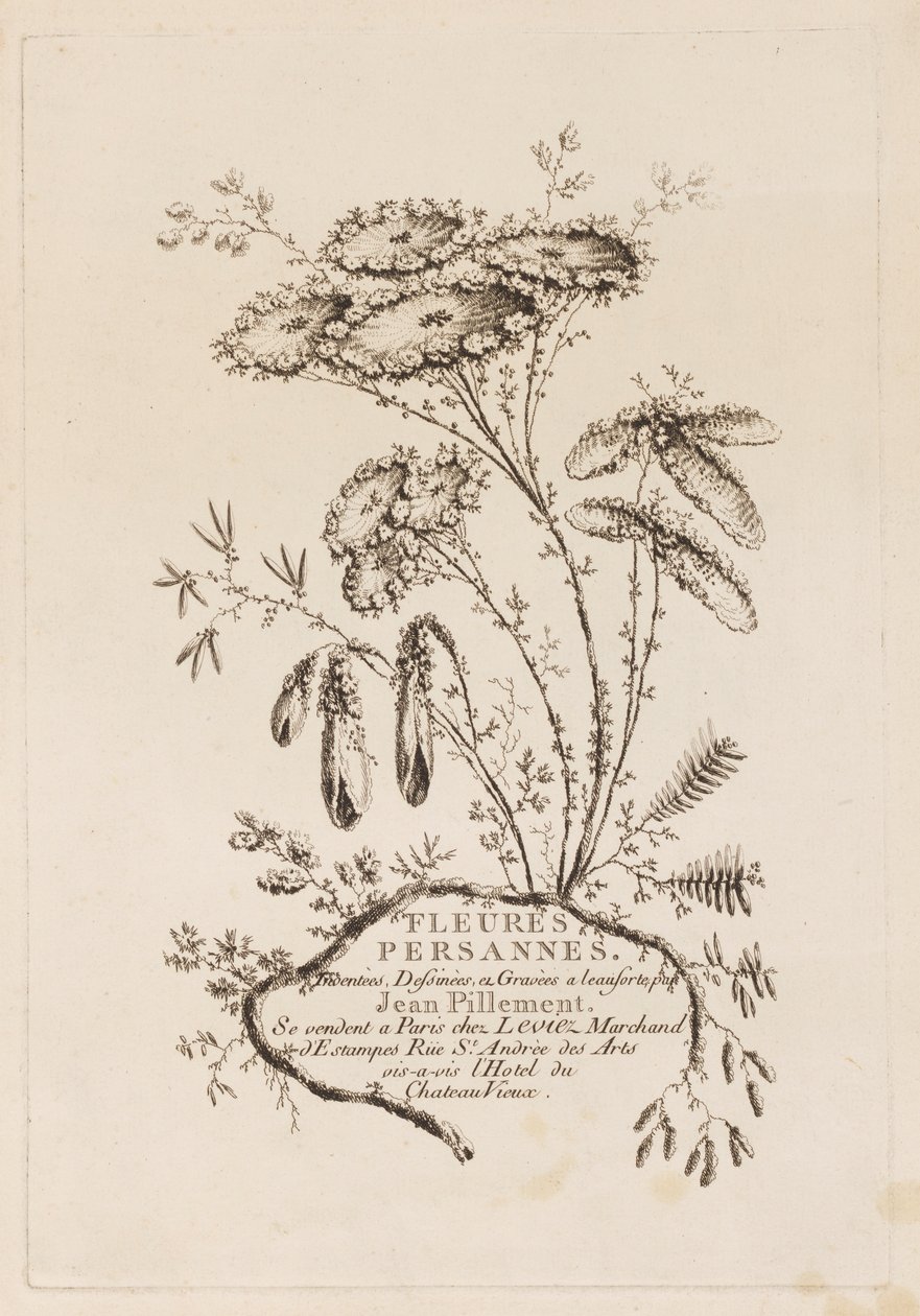 Başlık Sayfası, "Fleurs Persanes"den by Jean Baptiste Pillement