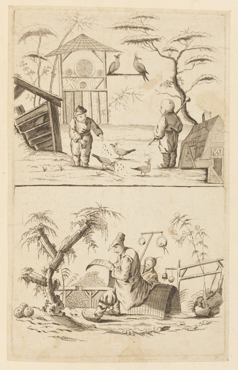 İki Çin Sahnesi by Jean Baptiste Pillement
