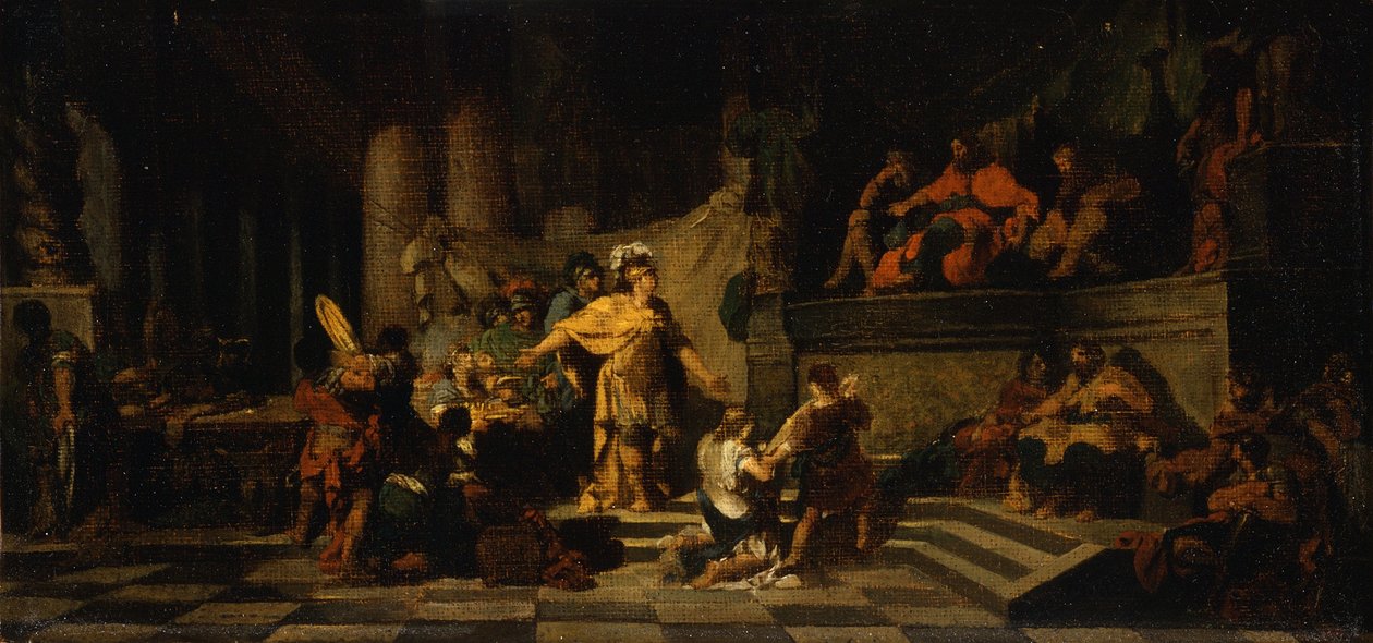 Aeneas Offering Presents to King Latinus and Asking Him for the Hand of His Daughter, 1778  by Jean Baptiste Regnault