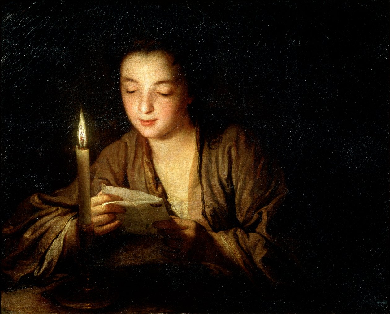 Mumlu Kız, 17. yüzyılın sonları veya 18. yüzyılın başlarında. by Jean Baptiste Santerre