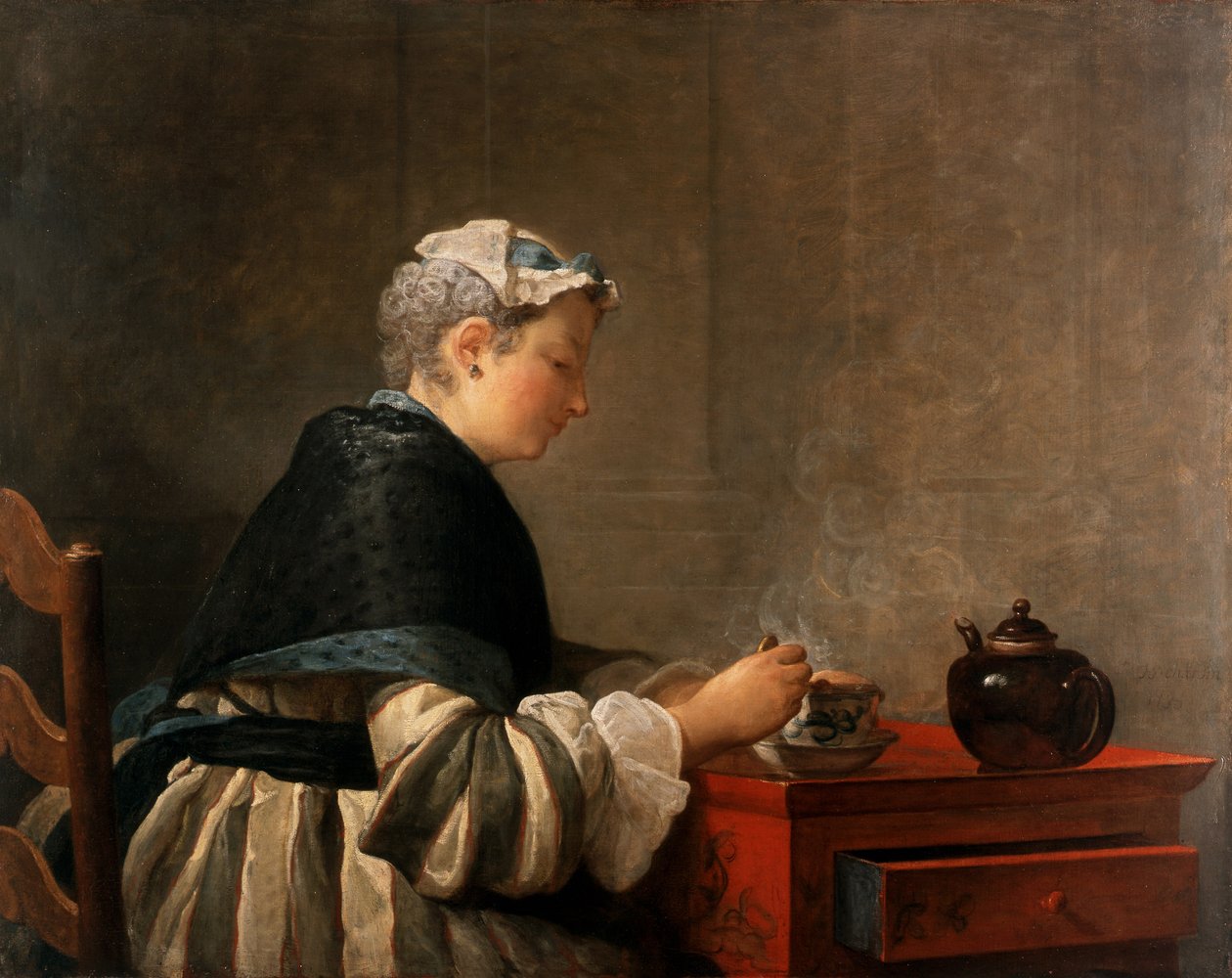 Çay İçen Bir Kadın, 1735 by Jean Baptiste Simeon Chardin