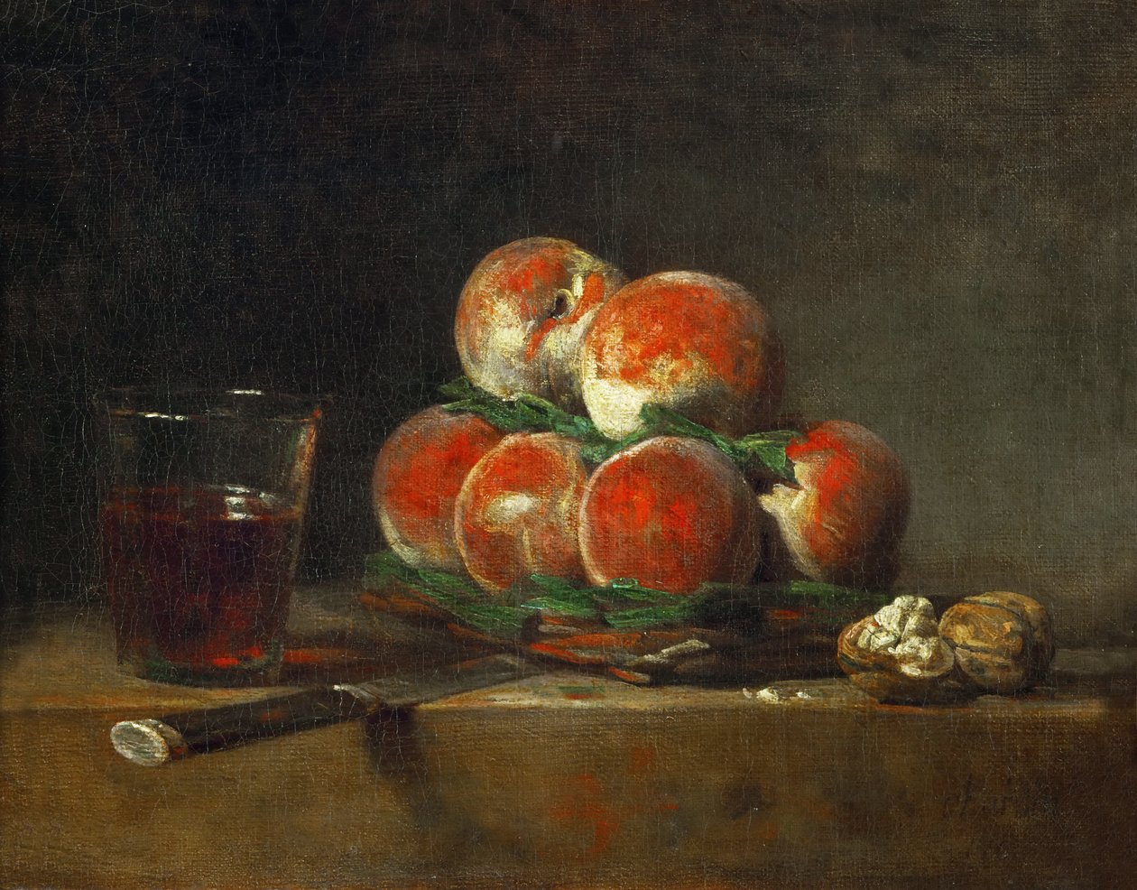 şeftali sepeti by Jean Baptiste Simeon Chardin