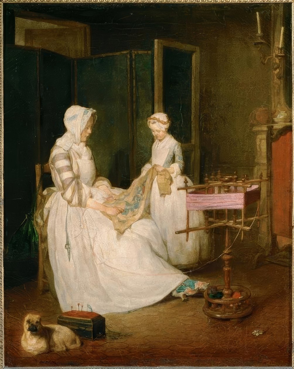 Chardin, çalışkan anne / 1739–40 civarı by Jean Baptiste Simeon Chardin