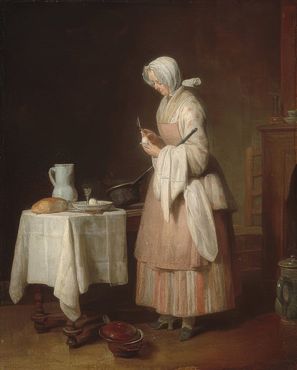 Özenli hemşire. 1747 by Jean Baptiste Simeon Chardin