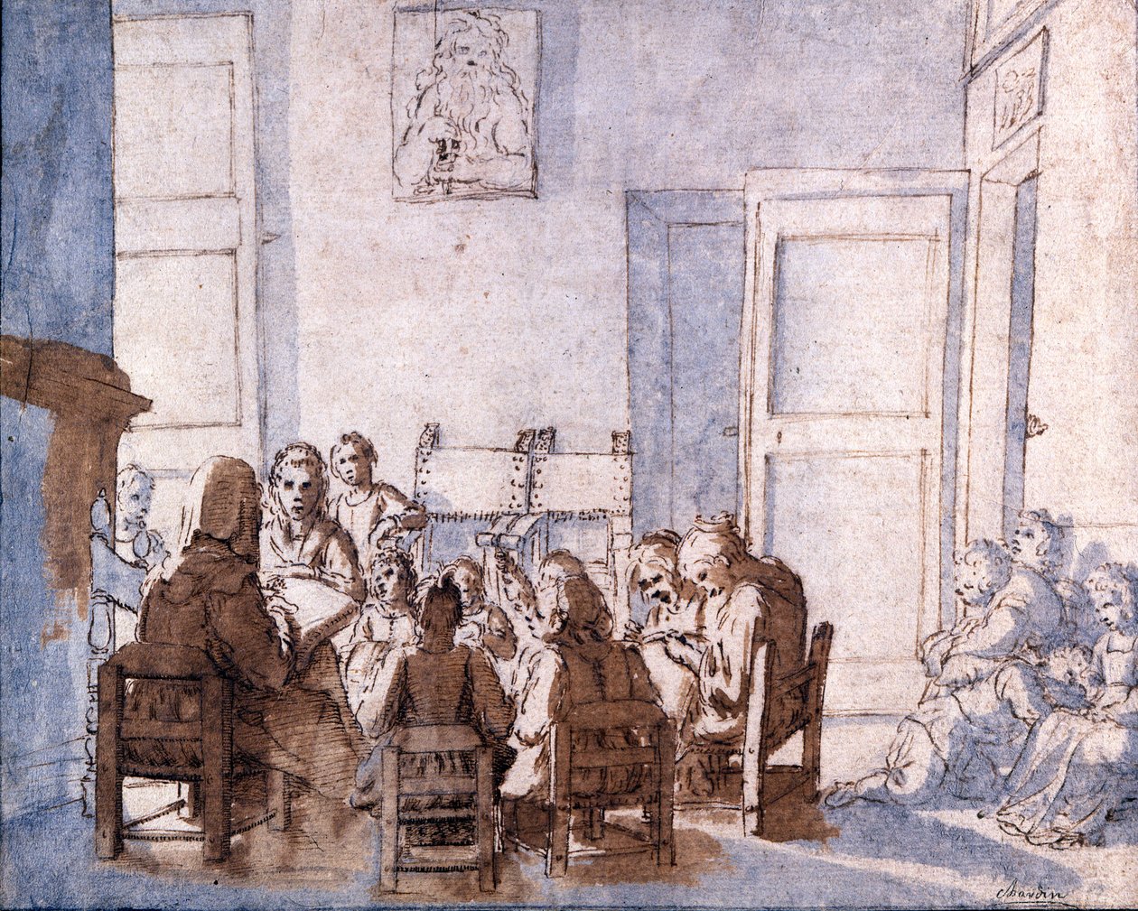 Jean Baptiste Chardin (1699-1779), Glauco Lombardi Müzesi, Parma tarafından çizim. by Jean Baptiste Simeon Chardin