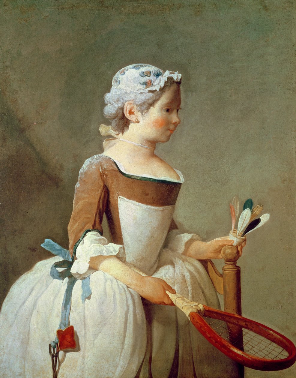 Raketli ve Raketli Kız, c.1740 by Jean Baptiste Simeon Chardin