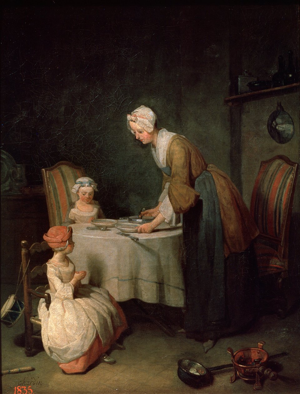 Yemekten Önce Grace Hayırseverlik, 1744. by Jean Baptiste Simeon Chardin