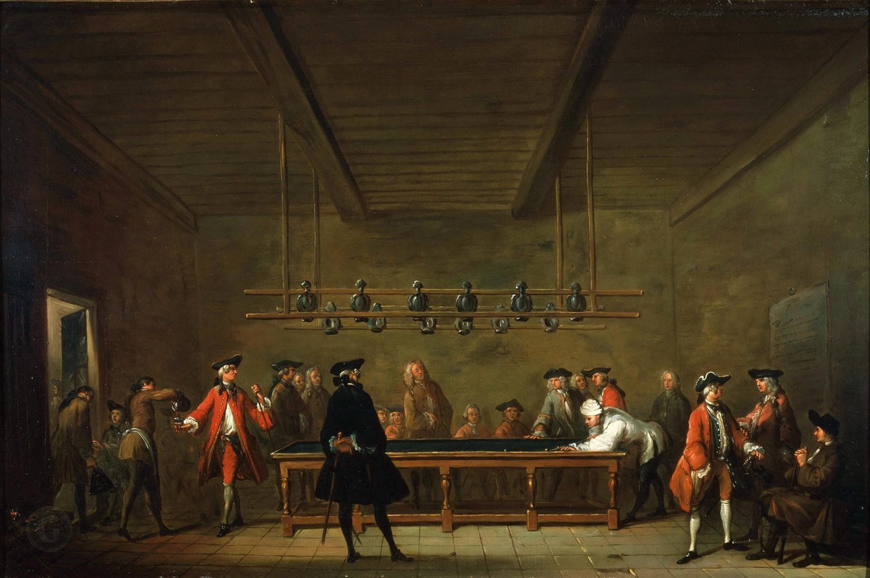 Bilardo oyunu Bilardo Maçı, c. 1725. by Jean Baptiste Simeon Chardin